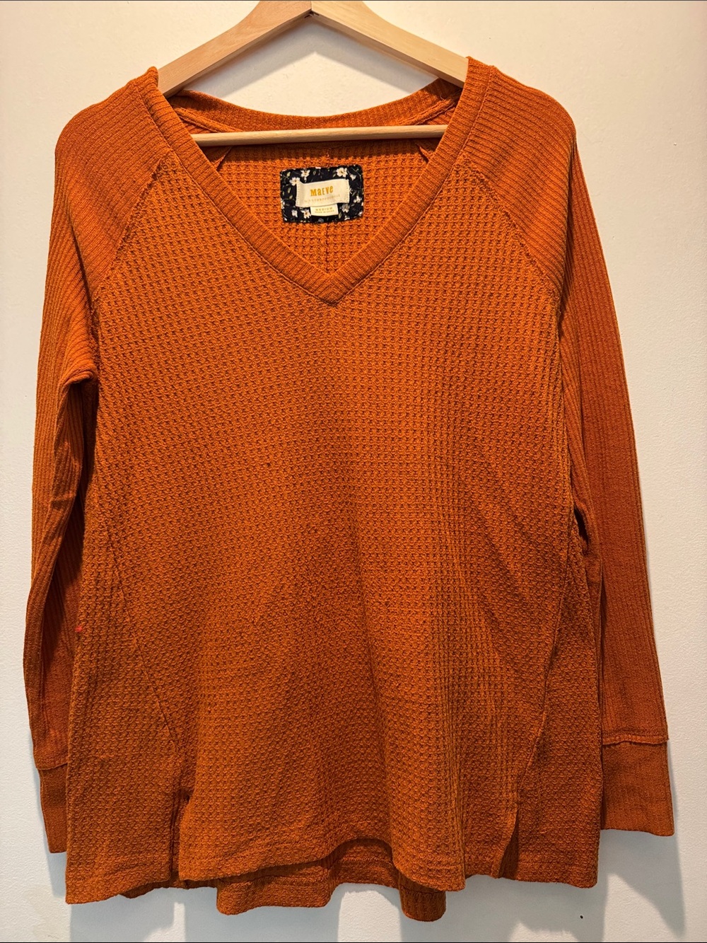 Maeve Waffle Knit V Neck Tunic